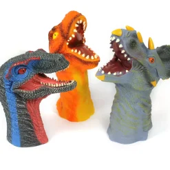 3 Long Dinosaur Hand Puppets