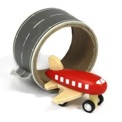 Children's Runway Play Tape & Wooden Toy Plane