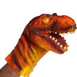 Durable Vinyl Dinosaur Hand Puppets - Set of 2 for Imaginative Play