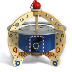 Eco-Friendly Small World Wooden Space Station Playset for Galactic Adventures