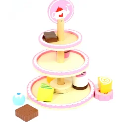 Elegant Wooden Dessert Stand with Accessories