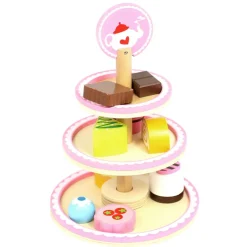 Elegant Wooden Dessert Stand with Accessories