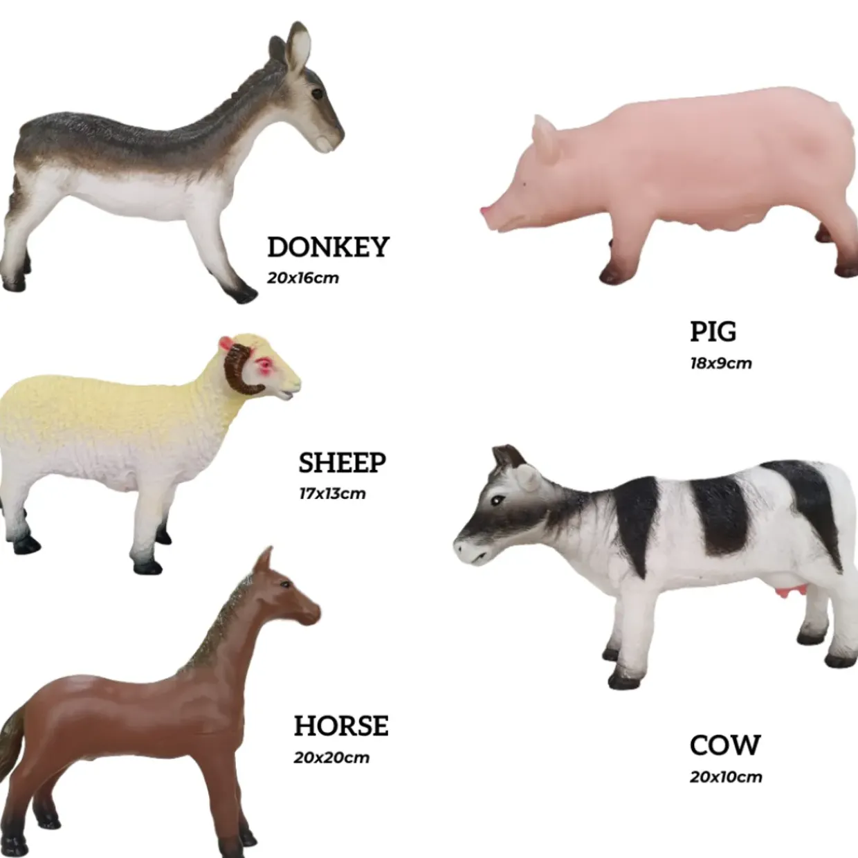 Farm Animal Toys For Small World Play - Set of 5