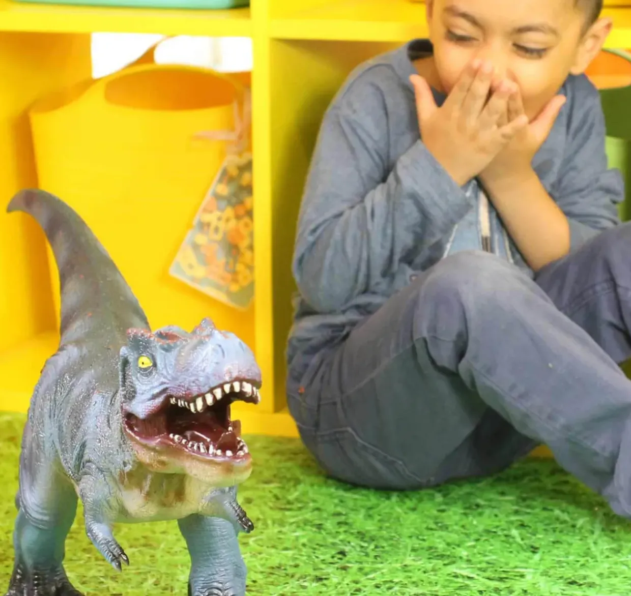 Jumbo T-REX Toy Blue - 23 Inch - Perfect for Small World Play