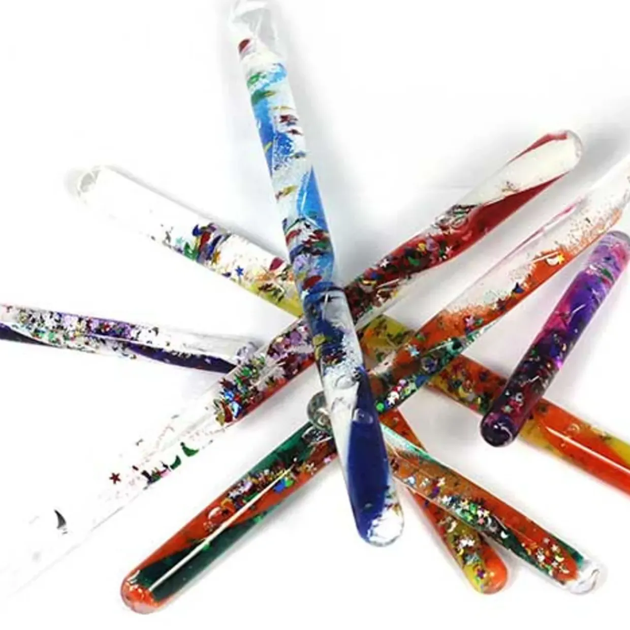 Large Glitter Sensory Tubes - 4-Pack for Visual & Sensory Play