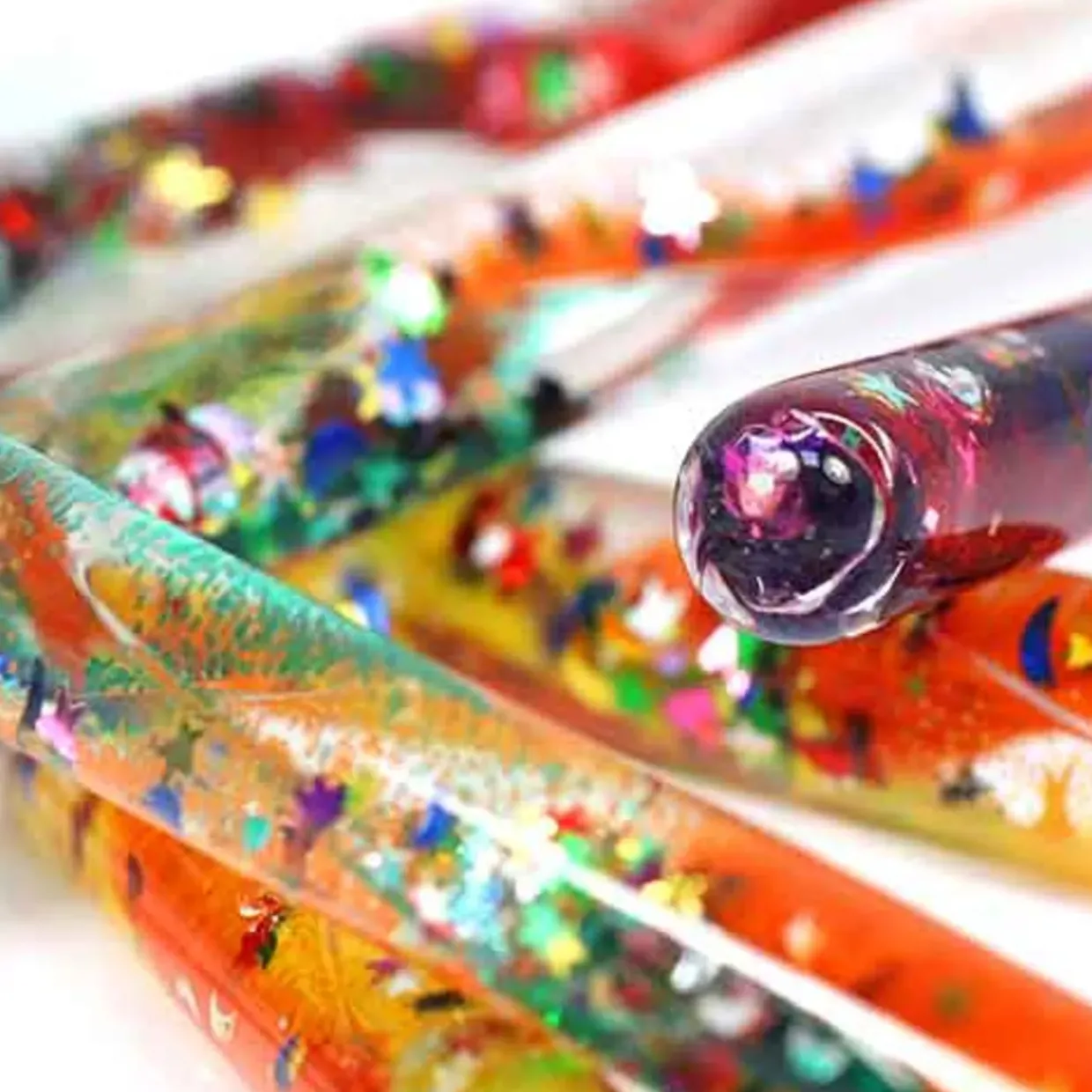 Large Glitter Sensory Tubes - 4-Pack for Visual & Sensory Play