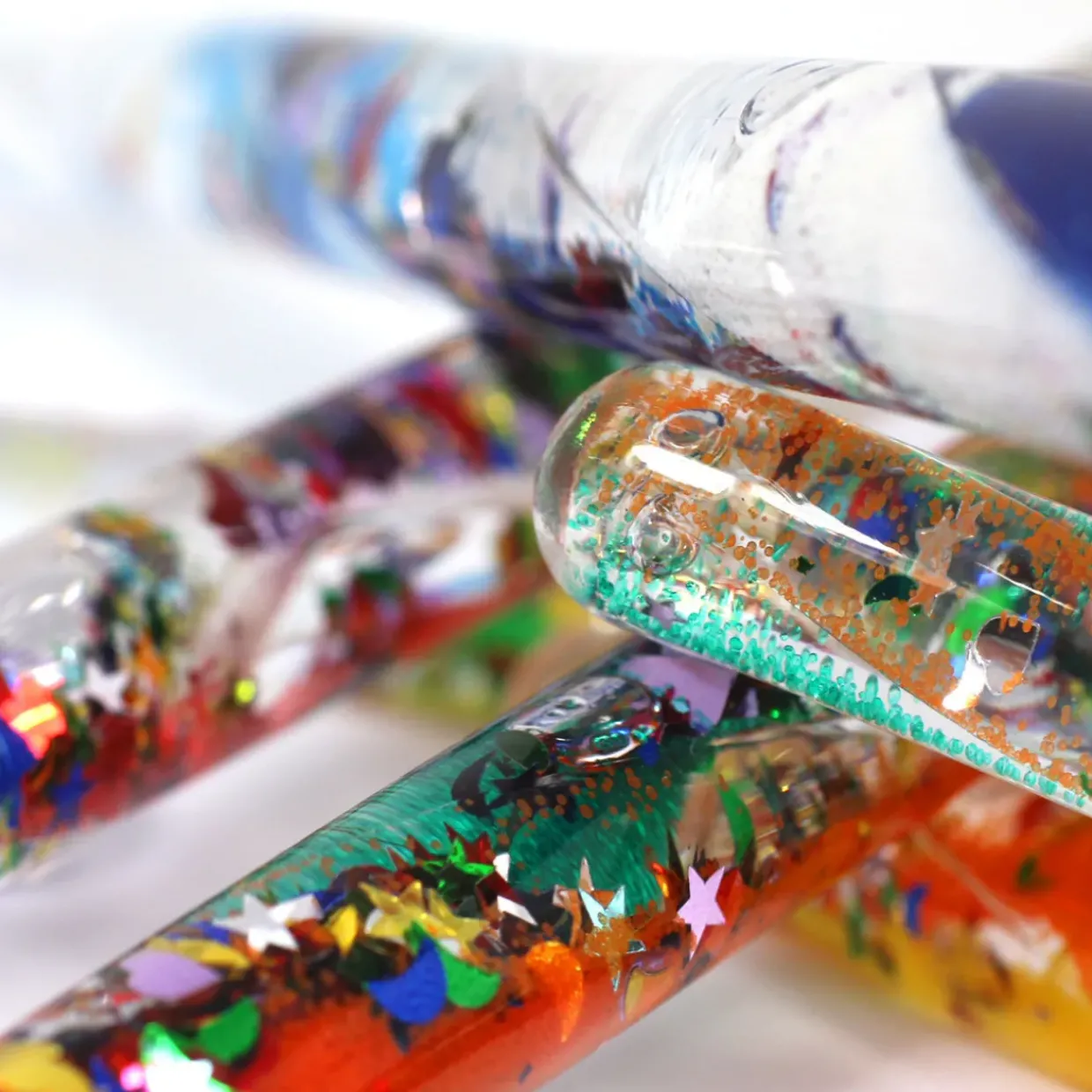 Large Glitter Sensory Tubes - 4-Pack for Visual & Sensory Play