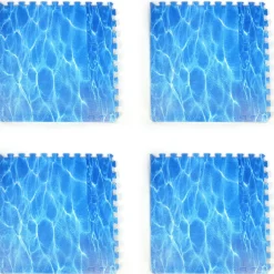 Large Interlocking Foam Play Mats - 4x Water