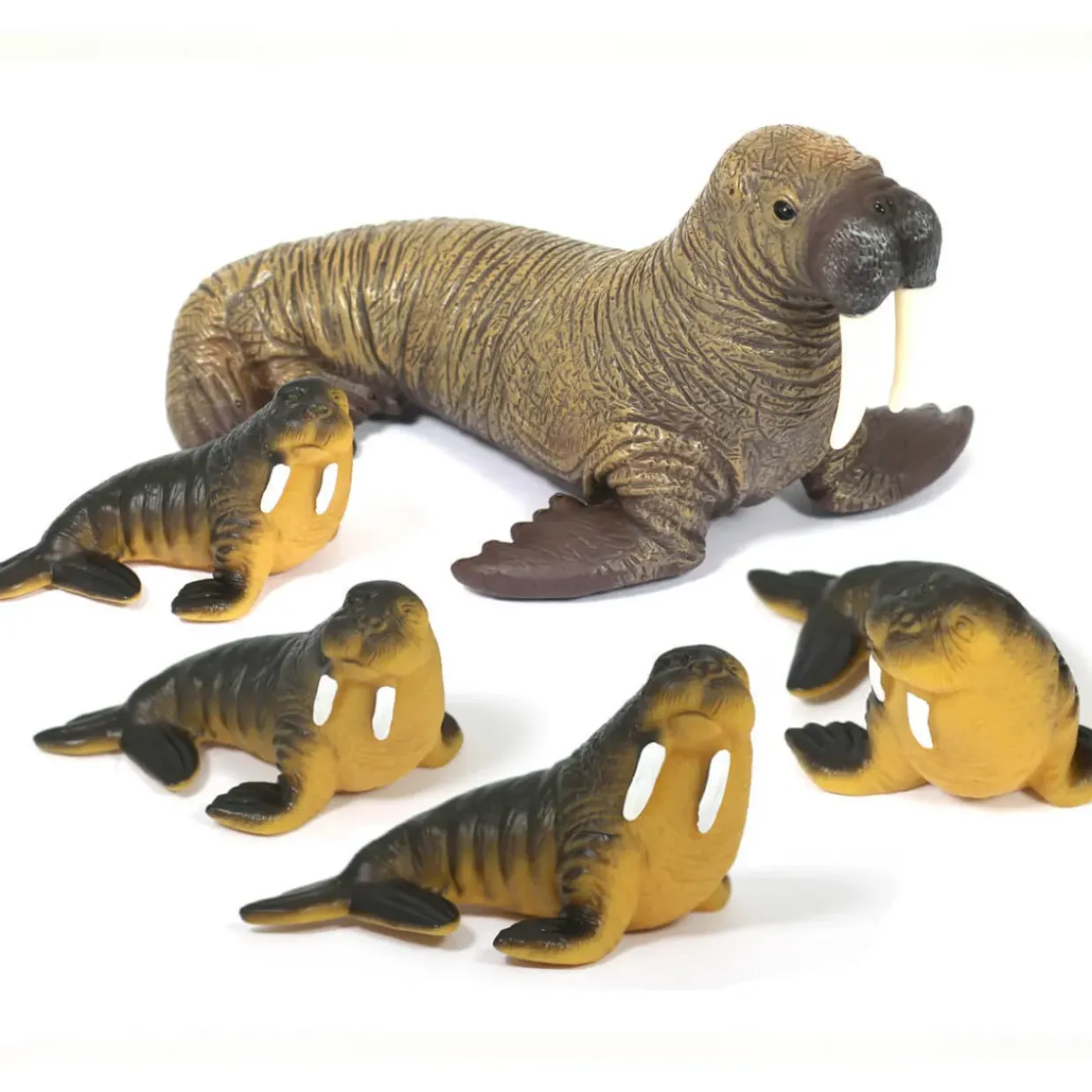 Large Sea Animal Toys - 5pc Walrus Family