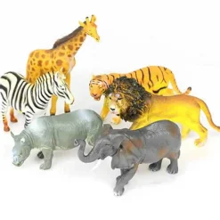 Large Wild Safari Animal Toys & Figures - Set of 6