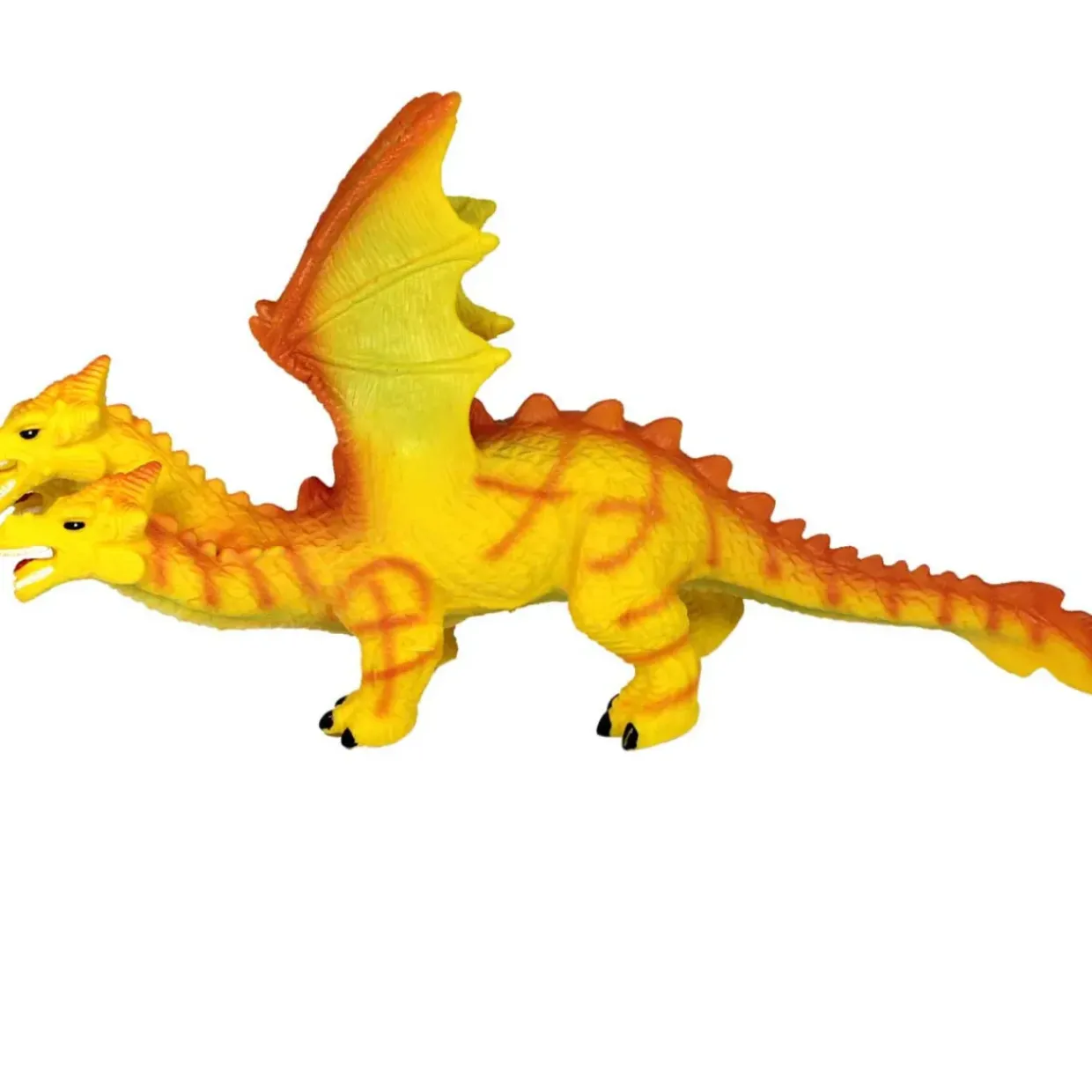 Large Yellow Three Headed Dragon Toy - 23-Inch