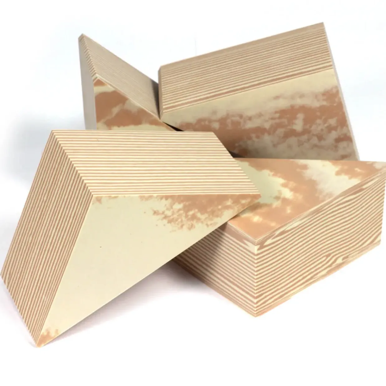 10-Pack Wood Effect Foam Building Triangles