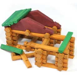 90pc Wooden Forest Log Cabin Construction Set - Durable & Educational