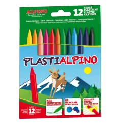 PlastiAlpino Wax Crayons Mixed Colours Pack Of 12