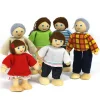 Poseable Small World Wooden Doll Figures - Set of 6