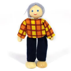 Poseable Small World Wooden Doll Figures - Set of 6