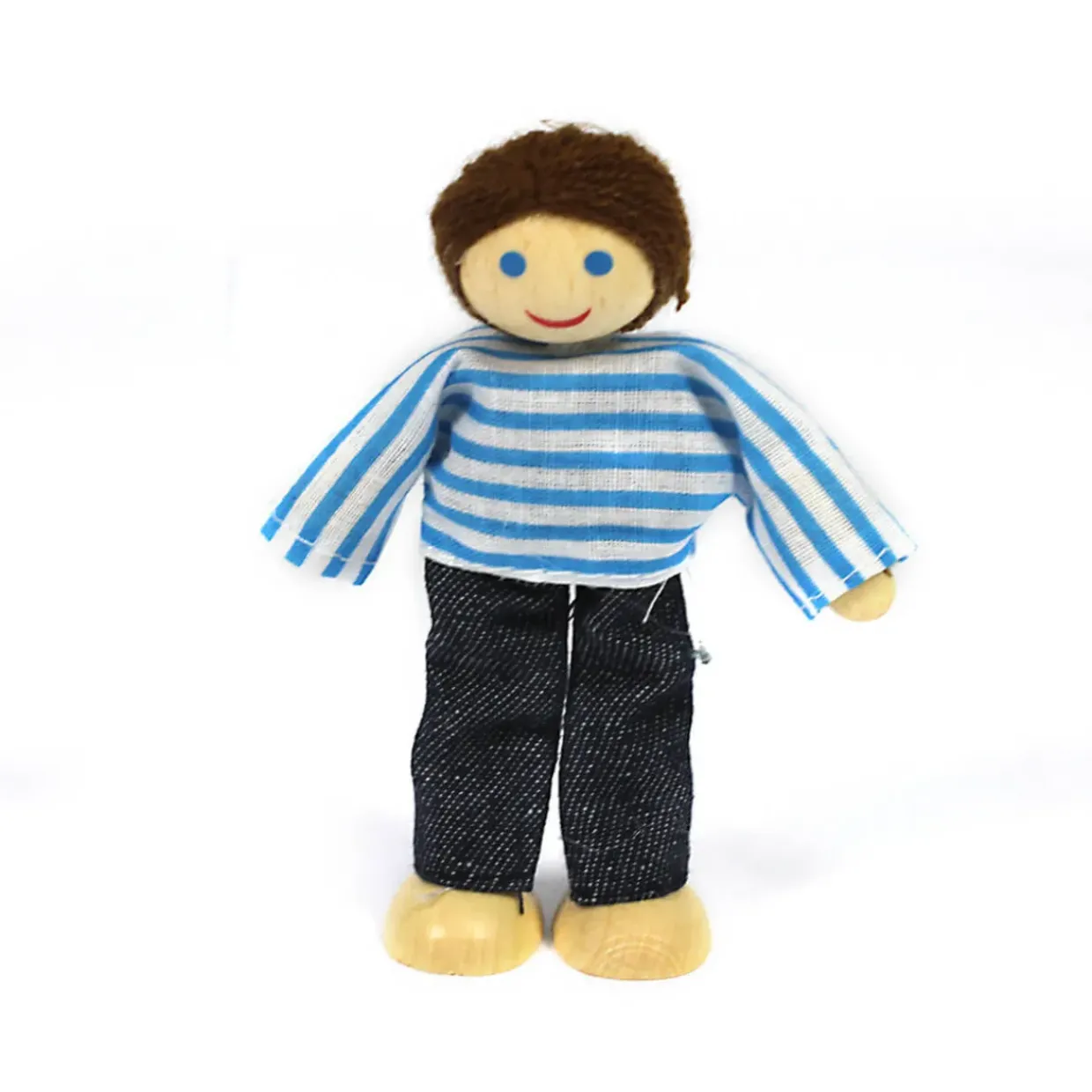 Poseable Small World Wooden Doll Figures - Set of 6