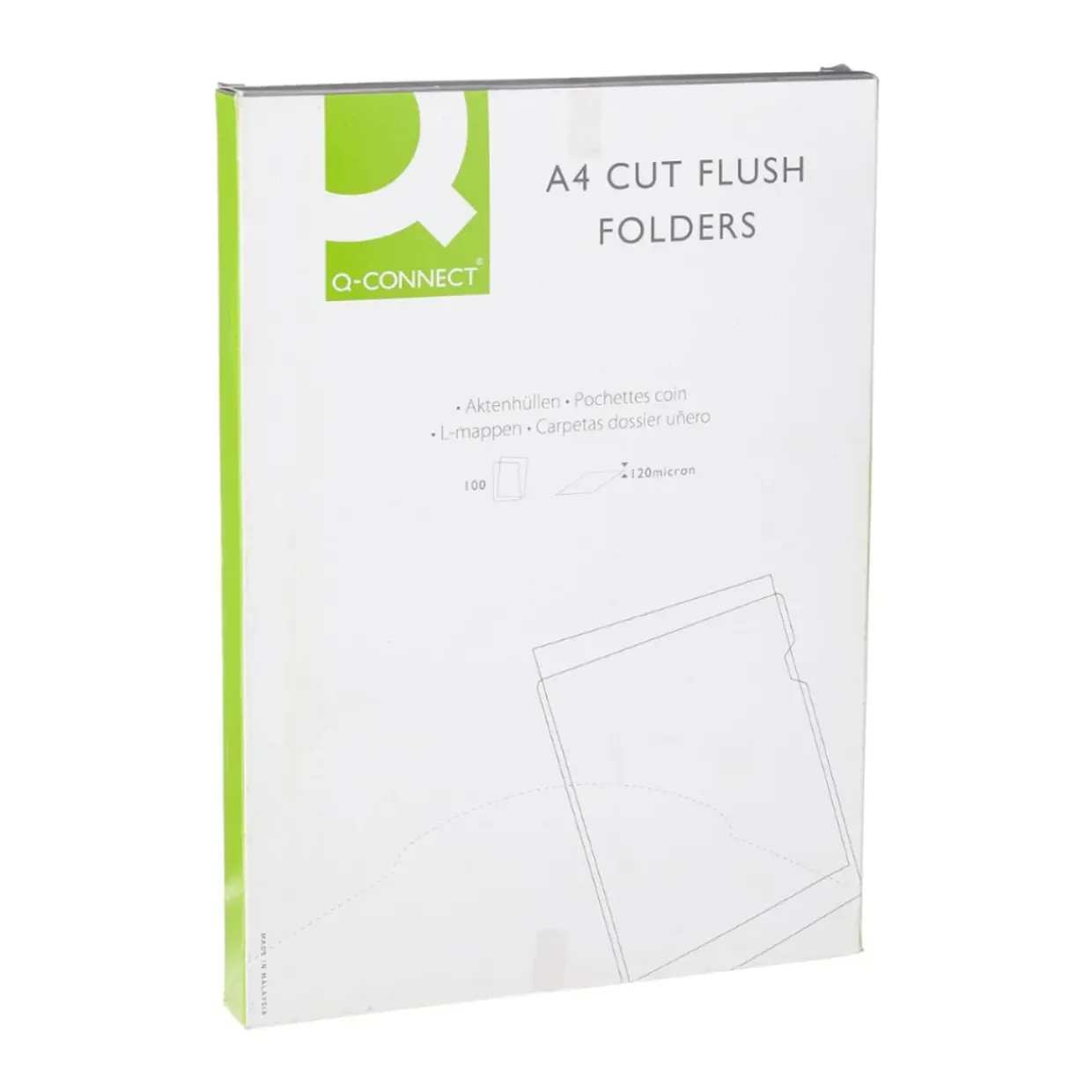 Q-Connect A4 Clear Cut Flush Folder (Pack of 100)
