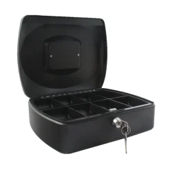 Q-Connect Cash Box 12 Inch Black
