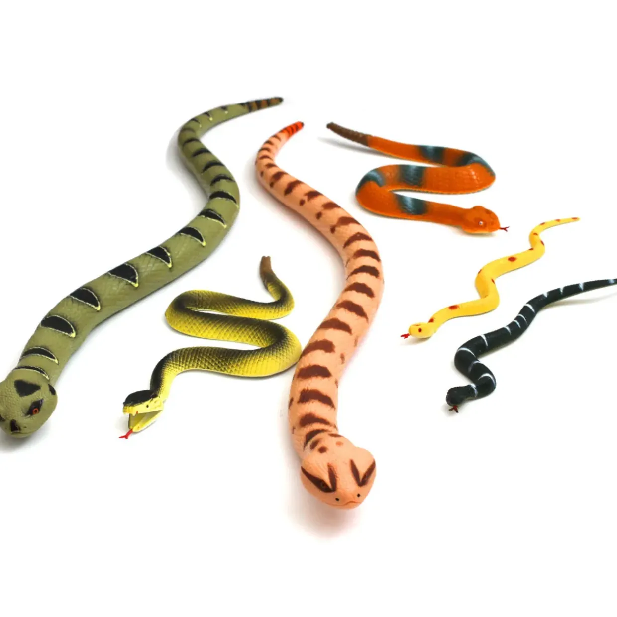 Realistic Rubber Snake Toys - 6pcs
