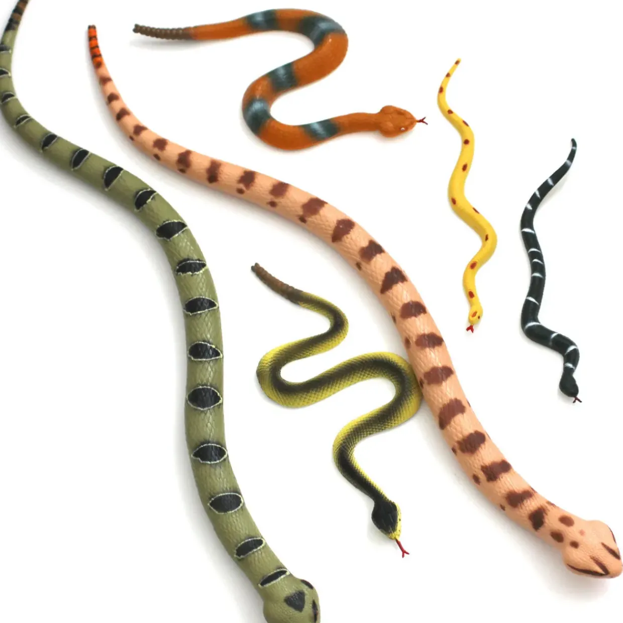 Realistic Rubber Snake Toys - 6pcs