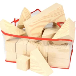 Role Play Foam House Bricks Breeze Blocks and Wooden Effect Building Blocks Bundle 77 Pack