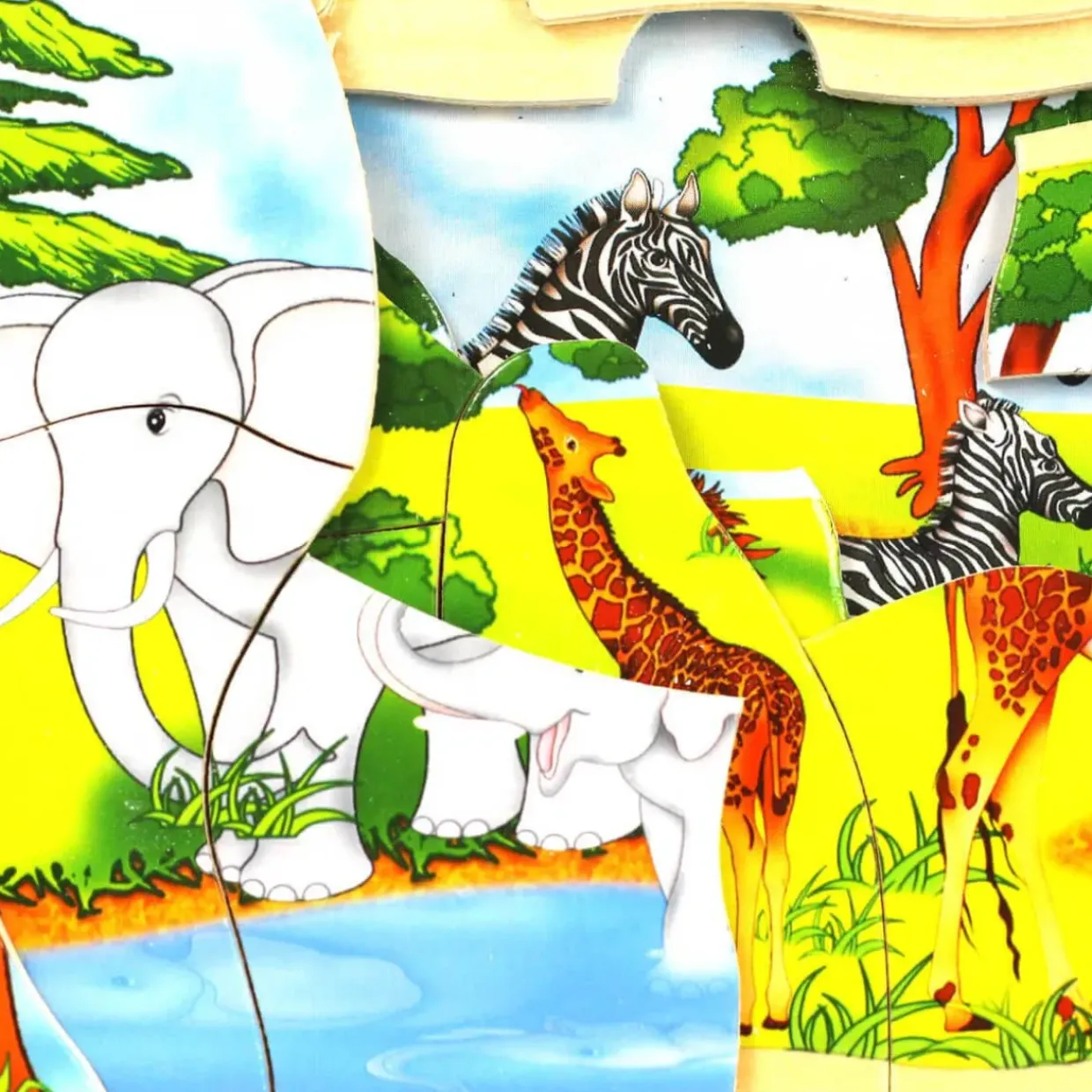 Safari Wooden Jigsaw Puzzle 5 Layers for Fun & Educational Play
