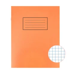 School Exercise Book 5mm Squares 229x178mm Orange (Pack of 10)