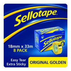 Sellotape Original Golden Tape 18mm x 33m (Pack of 8)