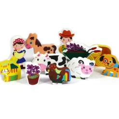Small World Farm Wooden Figures. 11pcs