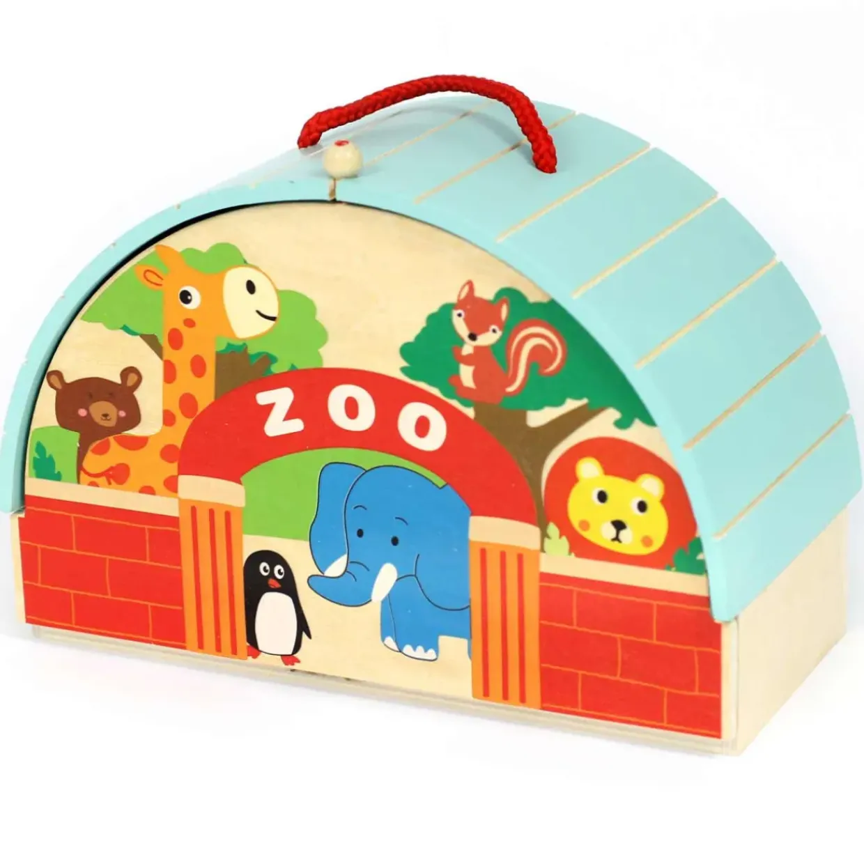 Small World Portable Wooden Zoo Playset