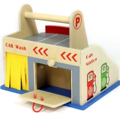 Small World Wooden Garage Playset - Eco-Friendly Toy for Endless Imaginative Play