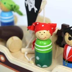 Small World Wooden Pirate Ship Playset with Figures & Accessories