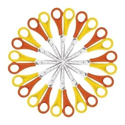 Westcott Yellow and Orange Left-handed Scissors (Pack of 12)