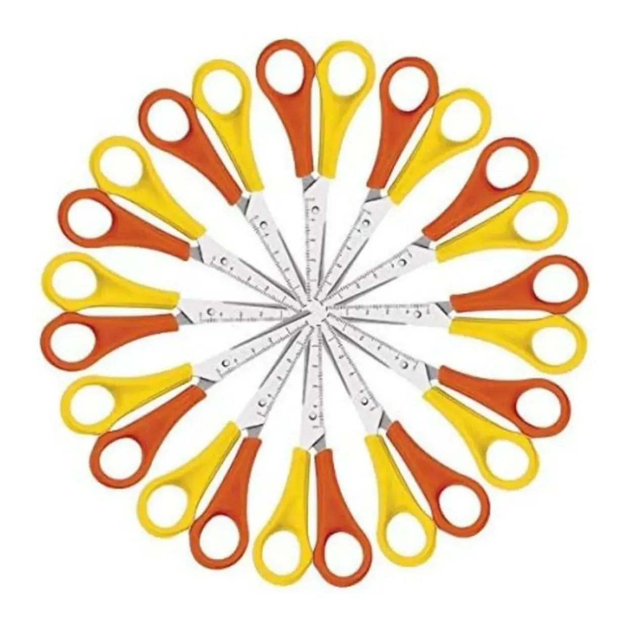 Westcott Yellow and Orange Left-handed Scissors (Pack of 12)