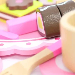 Wooden Afternoon Tea Set With Accessories Ideal for Pretend Play