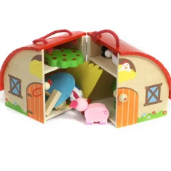 Wooden Farm Playset - Eco-Friendly, Portable, & Ready-to-Play
