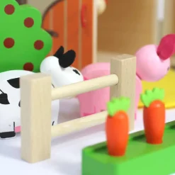 Wooden Farm Playset - Eco-Friendly, Portable, & Ready-to-Play