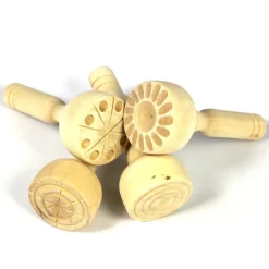 Wooden Pattern Stampers Set Of 4