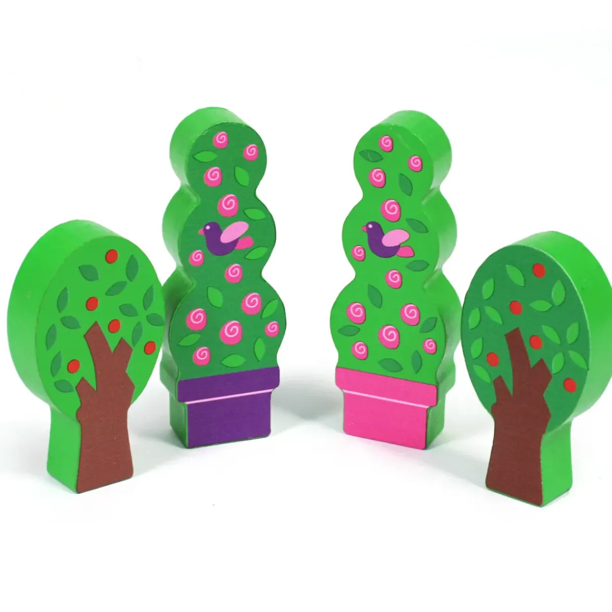 Wooden Small World Tree Set. 4Pcs
